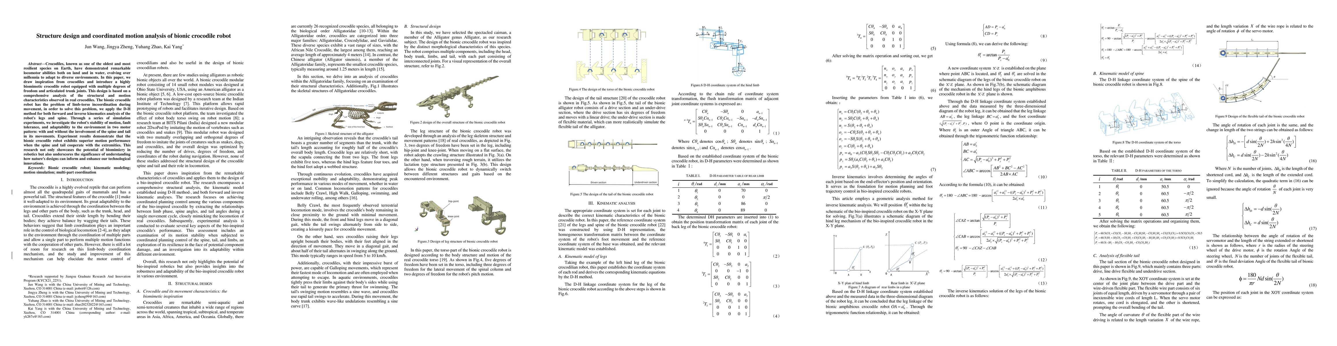 Thumbnail for Structure design and coordinated motion analysis of bionic crocodile
  robot