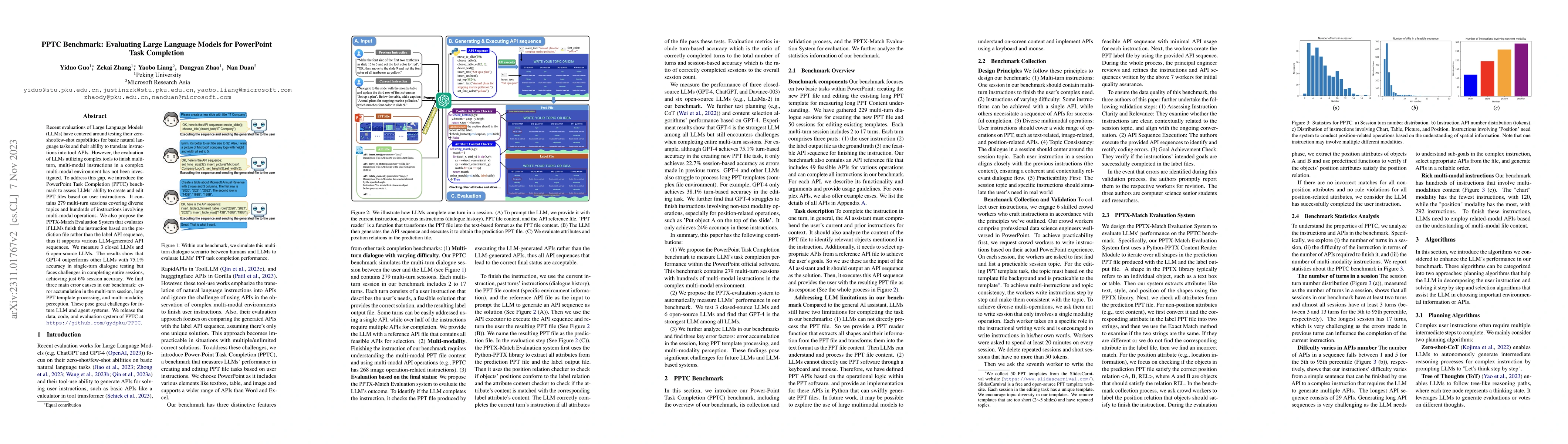 Thumbnail for PPTC Benchmark: Evaluating Large Language Models for PowerPoint Task
  Completion