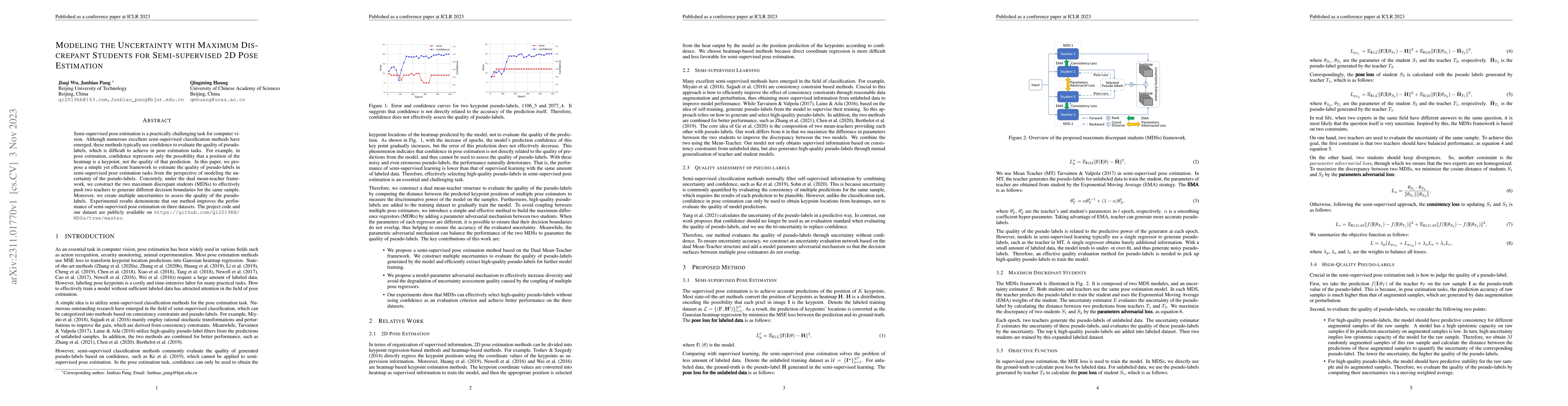 Thumbnail for Modeling the Uncertainty with Maximum Discrepant Students for
  Semi-supervised 2D Pose Estimation