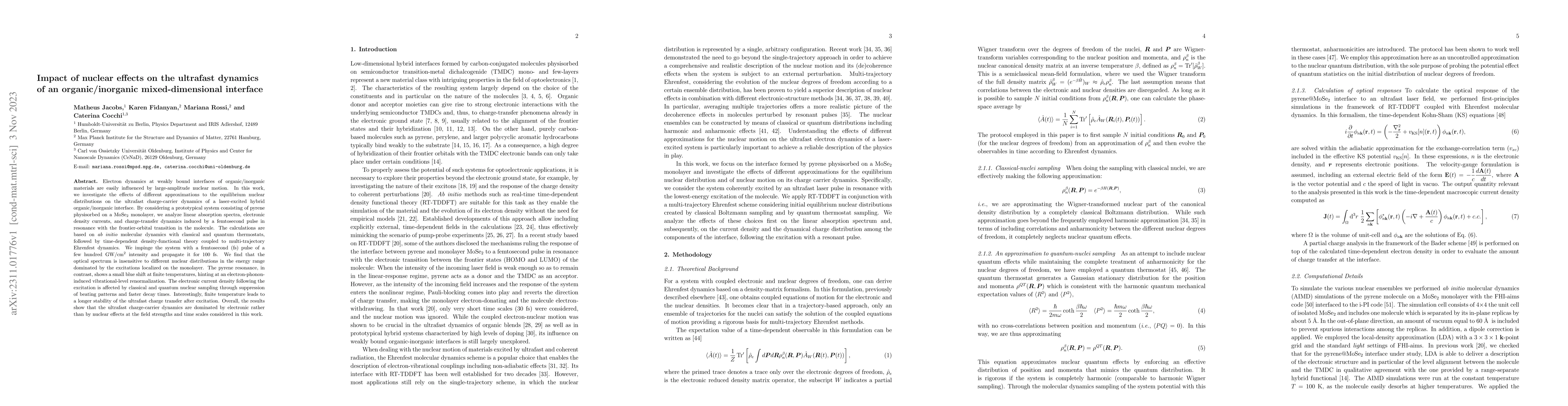 Thumbnail for Impact of nuclear effects on the ultrafast dynamics of an
  organic/inorganic mixed-dimensional interface