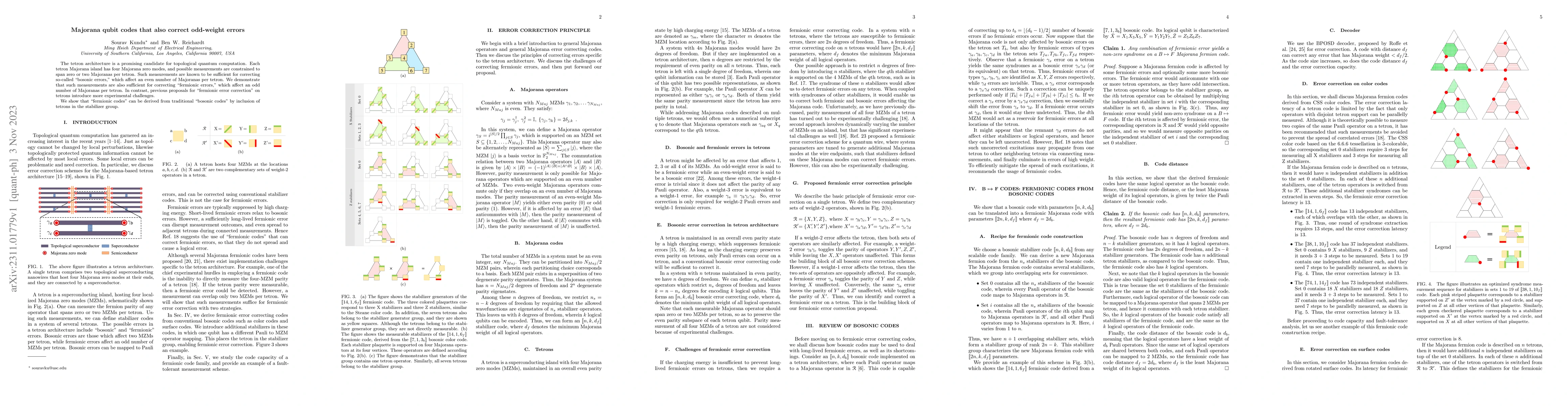 Thumbnail for Majorana qubit codes that also correct odd-weight errors