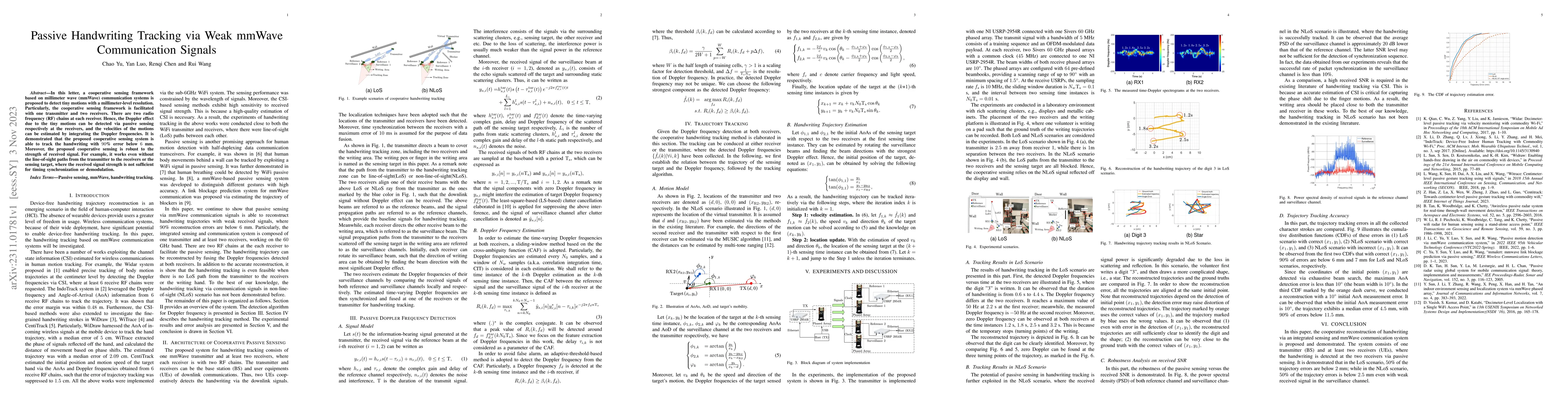 Thumbnail for Passive Handwriting Tracking via Weak mmWave Communication Signals