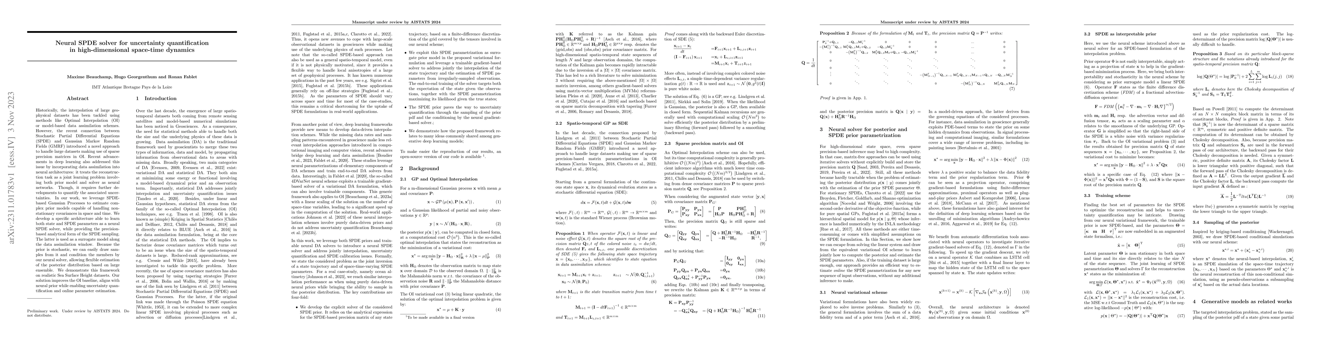 Thumbnail for Neural SPDE solver for uncertainty quantification in high-dimensional
  space-time dynamics