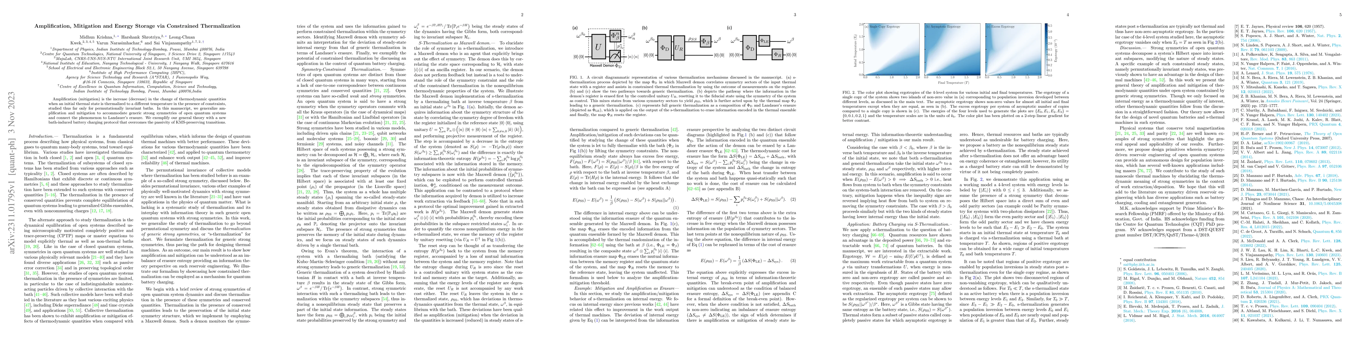 Thumbnail for Amplification, Mitigation and Energy Storage via Constrained
  Thermalization