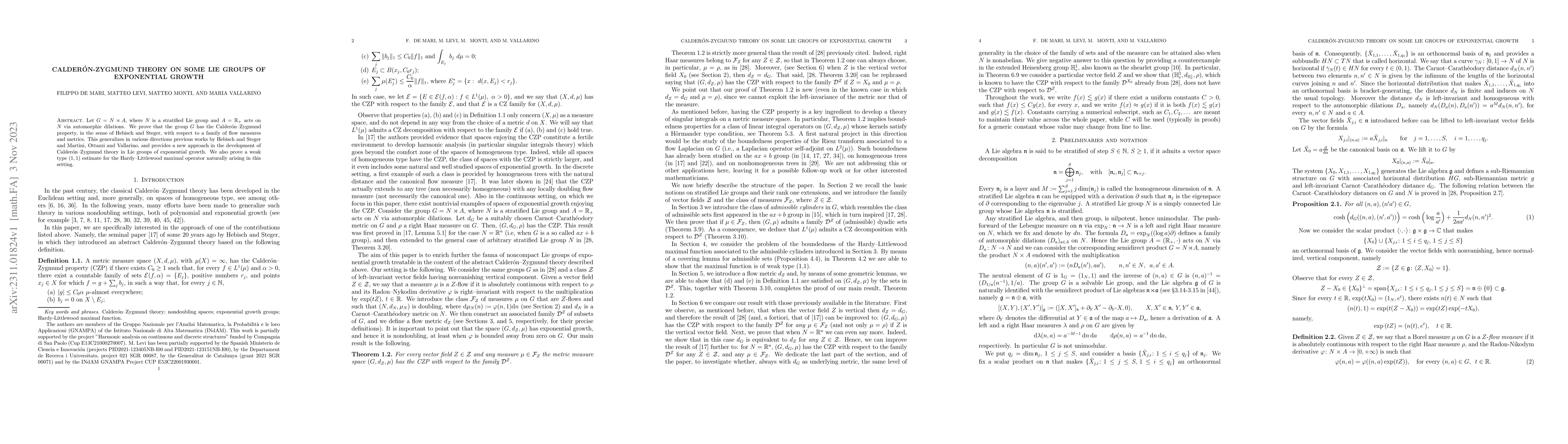 Thumbnail for Calder\'on-Zygmund theory on some Lie groups of exponential growth
