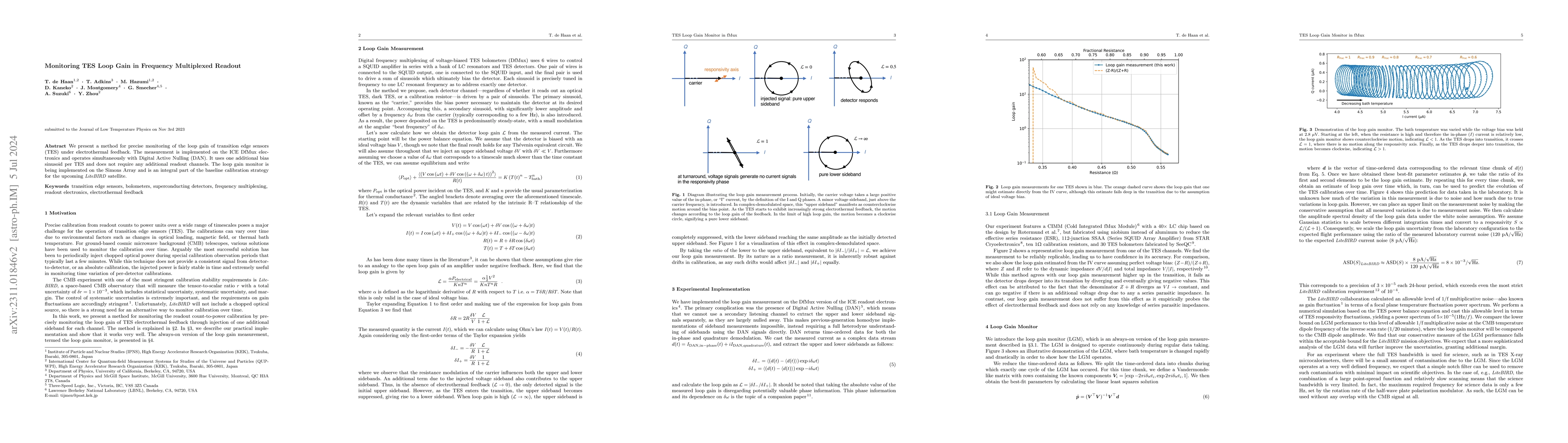 Thumbnail for Monitoring TES Loop Gain in Frequency Multiplexed Readout