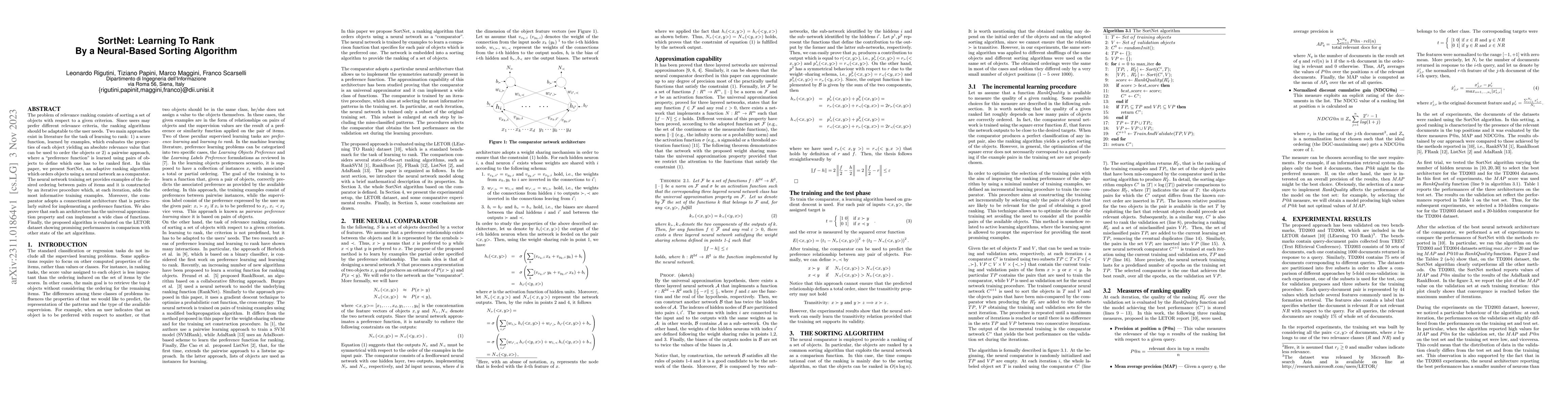 Thumbnail for SortNet: Learning To Rank By a Neural-Based Sorting Algorithm