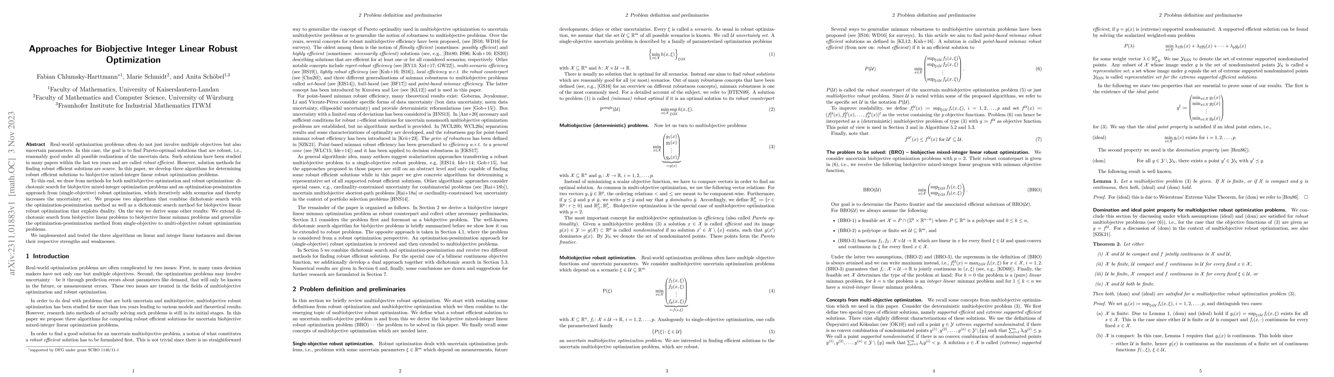 Thumbnail for Approaches for Biobjective Integer Linear Robust Optimization
