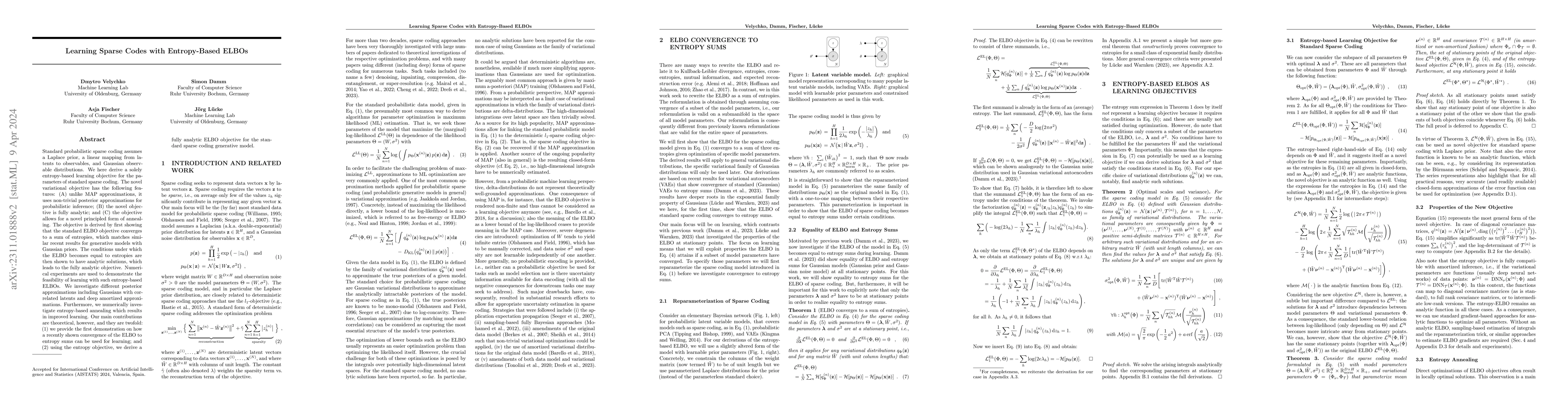 Thumbnail for Learning Sparse Codes with Entropy-Based ELBOs