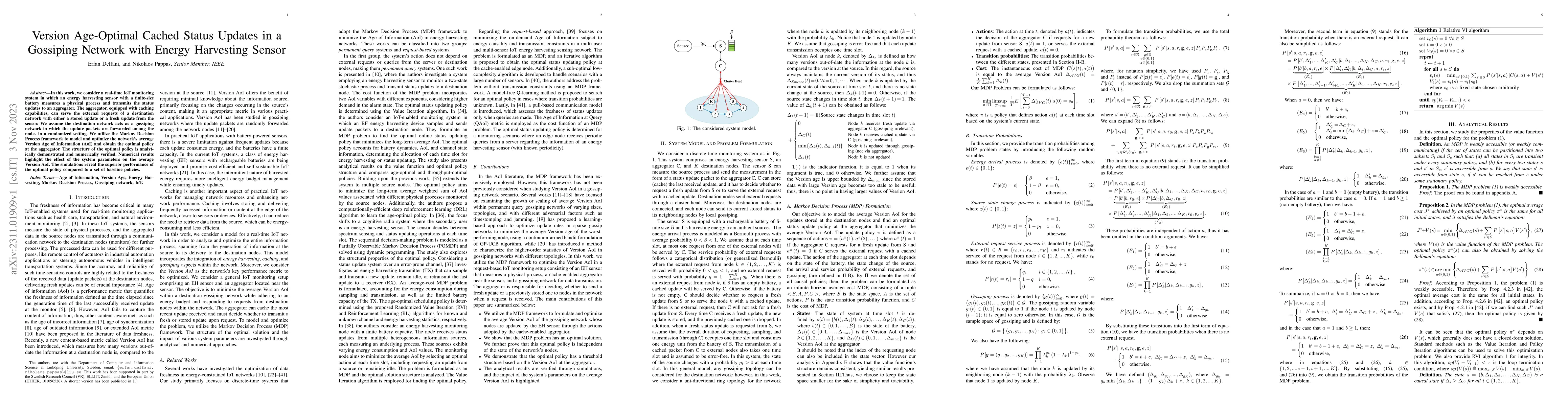 Thumbnail for Version Age-Optimal Cached Status Updates in a Gossiping Network with
  Energy Harvesting Sensor