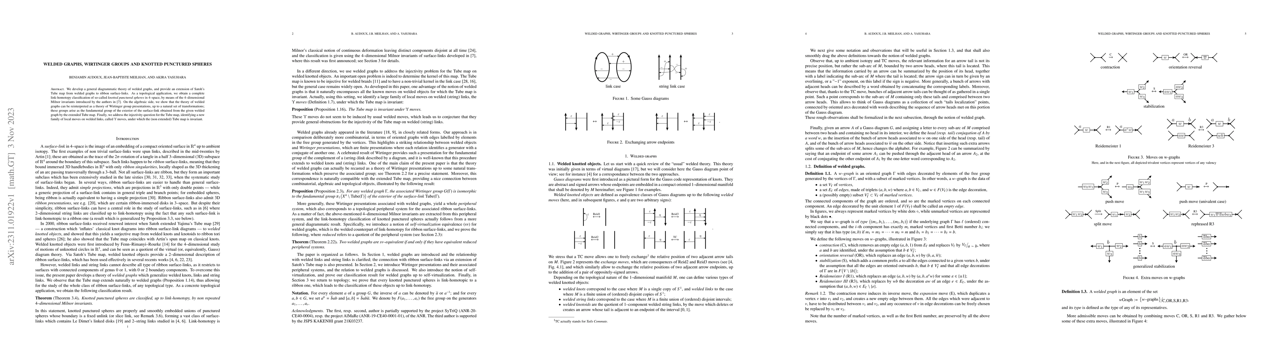 Thumbnail for Welded graphs, Wirtinger groups and knotted punctured spheres