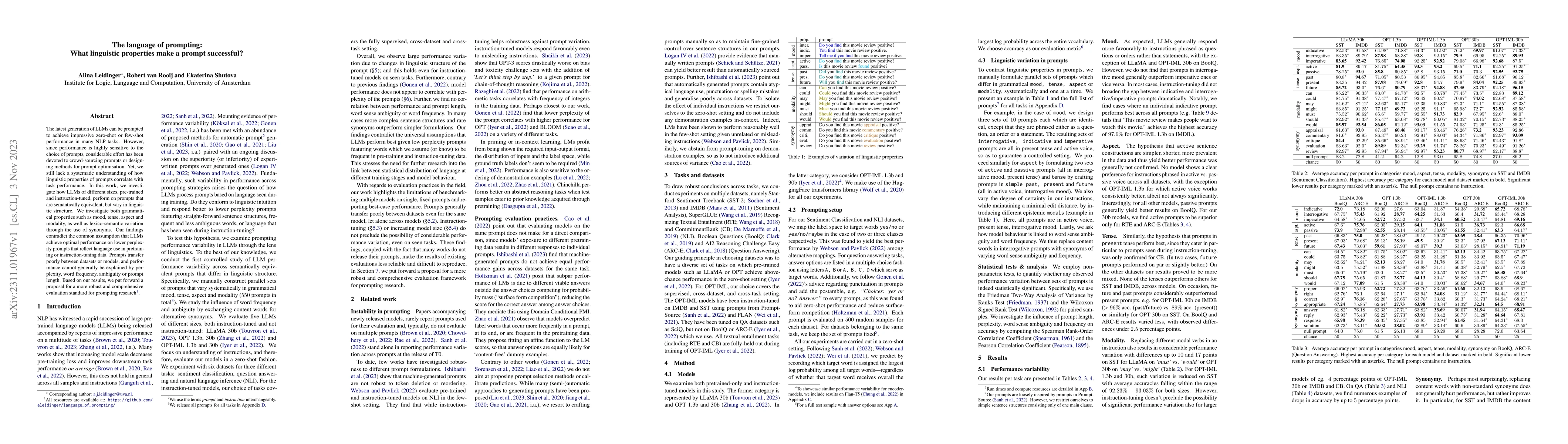 Thumbnail for The language of prompting: What linguistic properties make a prompt
  successful?