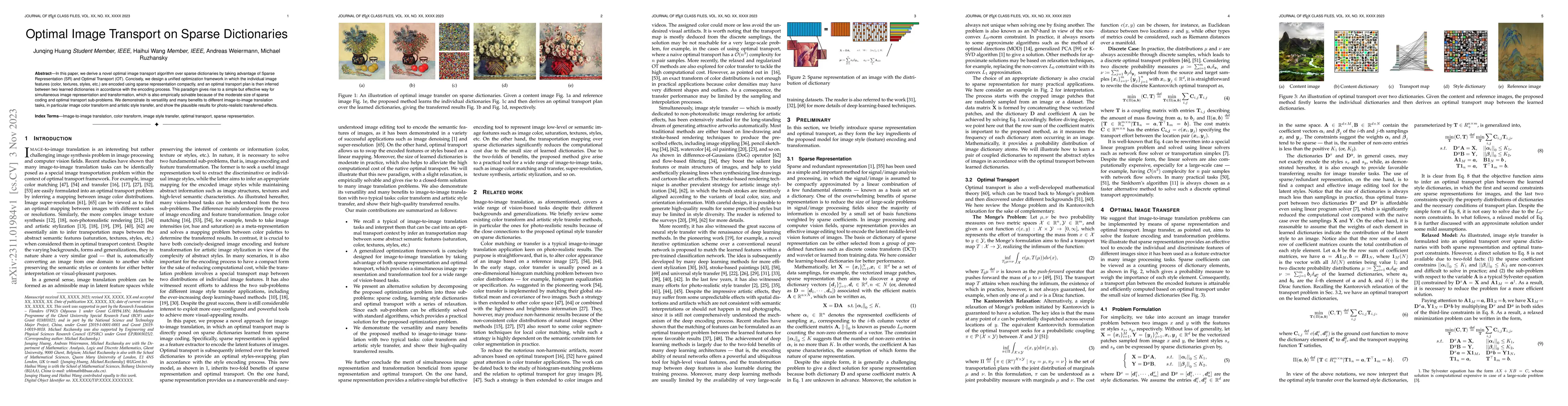 Thumbnail for Optimal Image Transport on Sparse Dictionaries