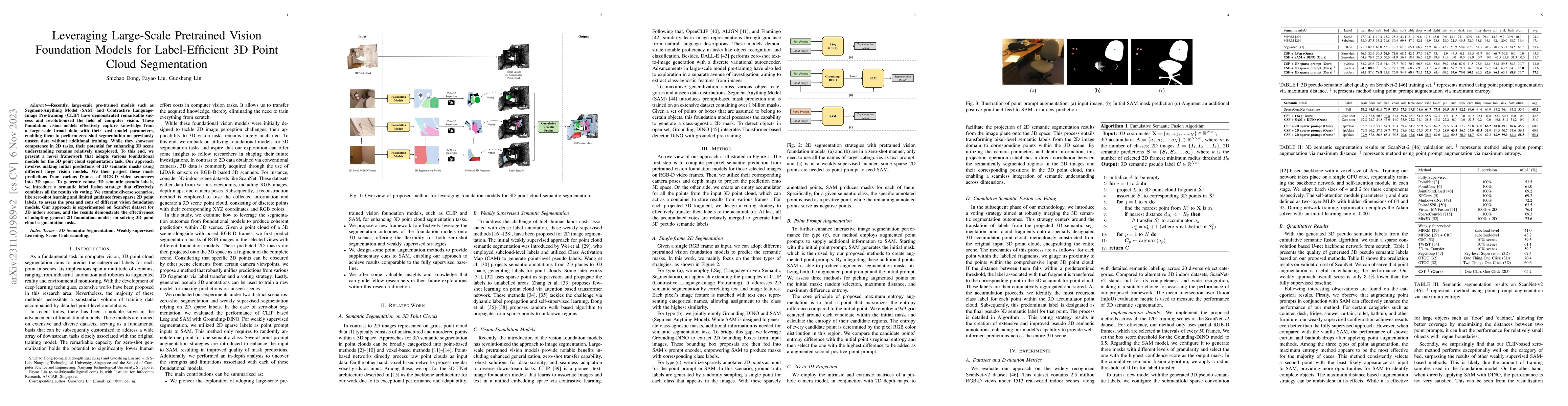 Thumbnail for Leveraging Large-Scale Pretrained Vision Foundation Models for
  Label-Efficient 3D Point Cloud Segmentation