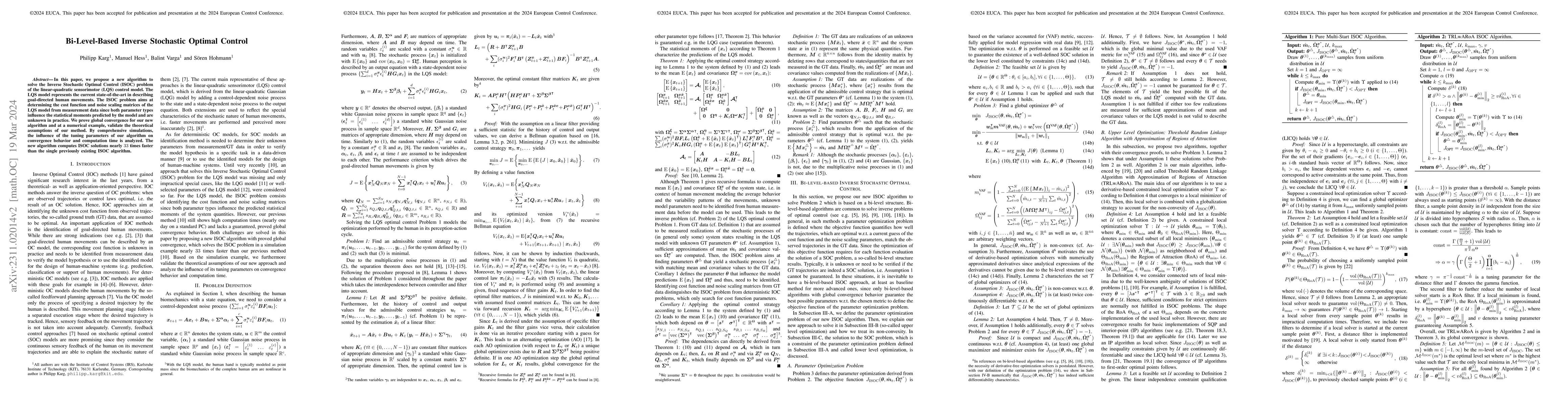 Thumbnail for Bi-Level-Based Inverse Stochastic Optimal Control