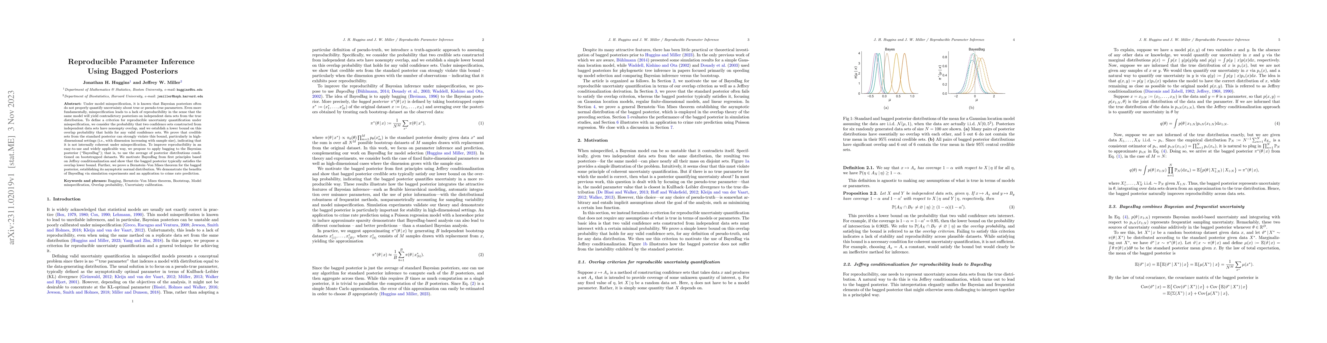 Thumbnail for Reproducible Parameter Inference Using Bagged Posteriors