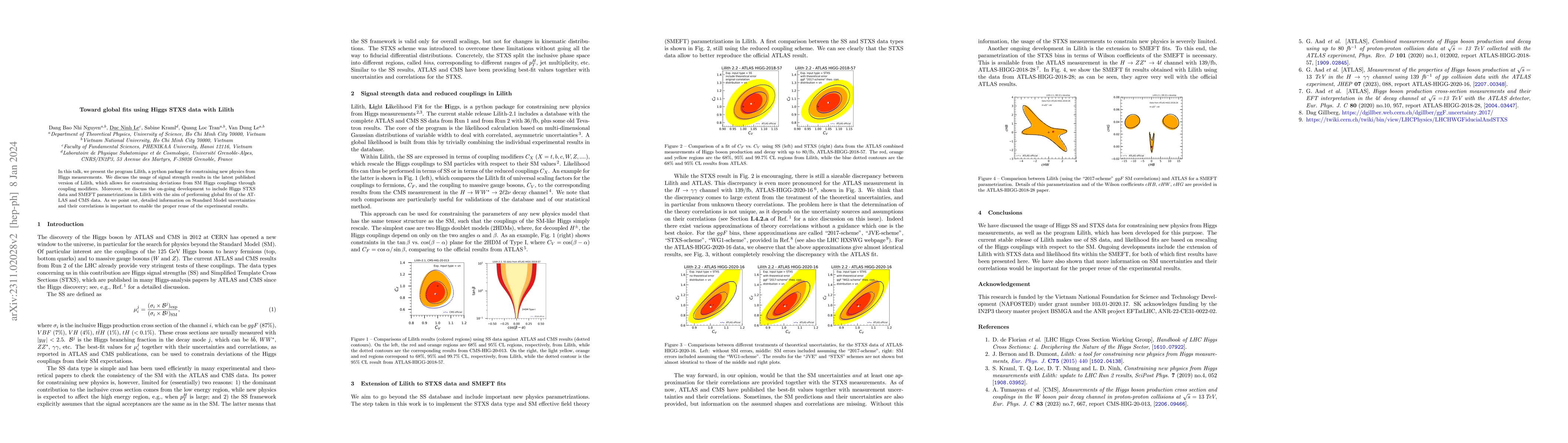 Thumbnail for Toward global fits using Higgs STXS data with Lilith