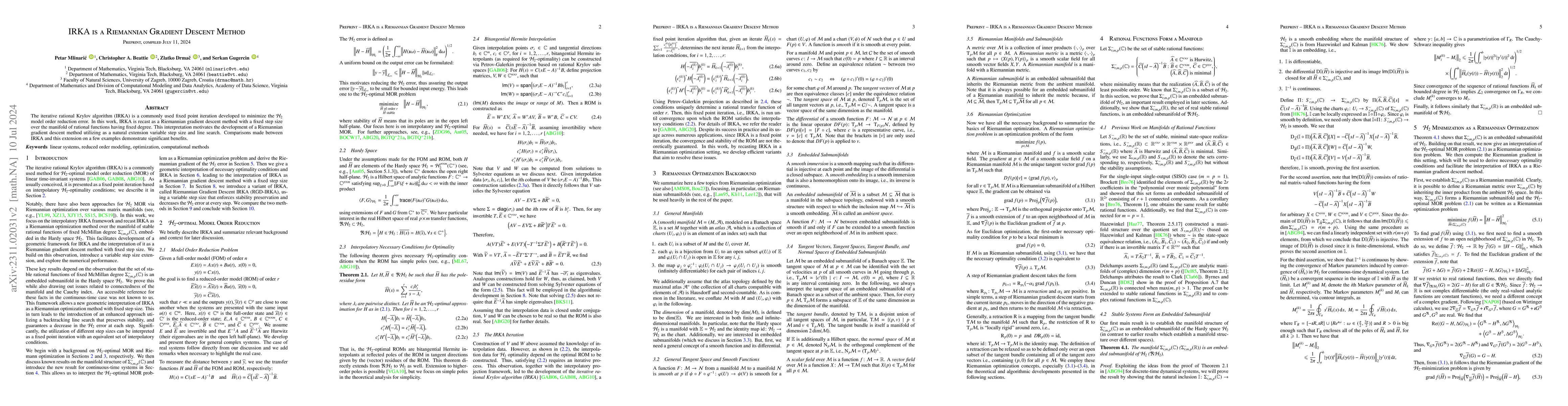 Thumbnail for IRKA is a Riemannian Gradient Descent Method