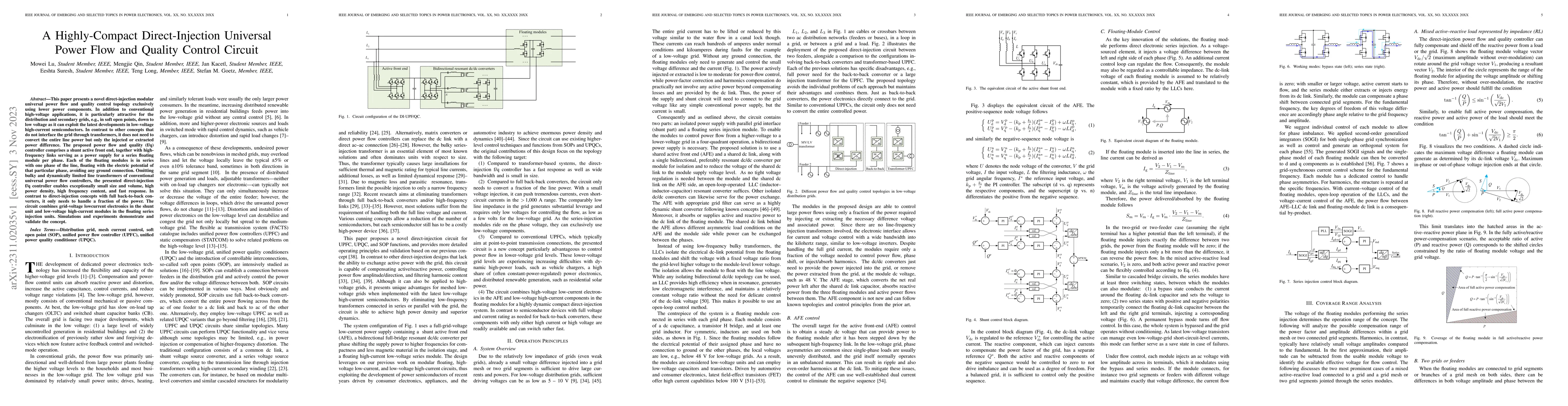 Thumbnail for A Highly-Compact Direct-Injection Universal Power Flow and Quality
  Control Circuit