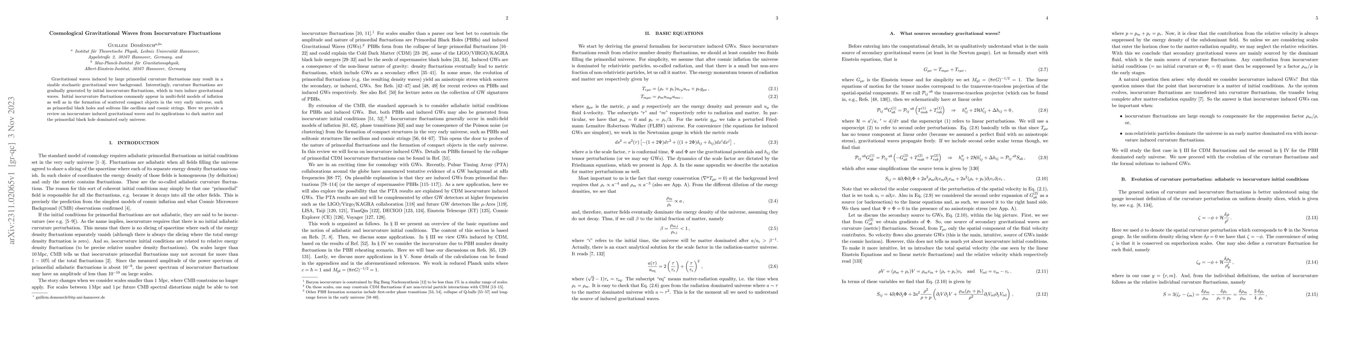 Thumbnail for Cosmological Gravitational Waves from Isocurvature Fluctuations
