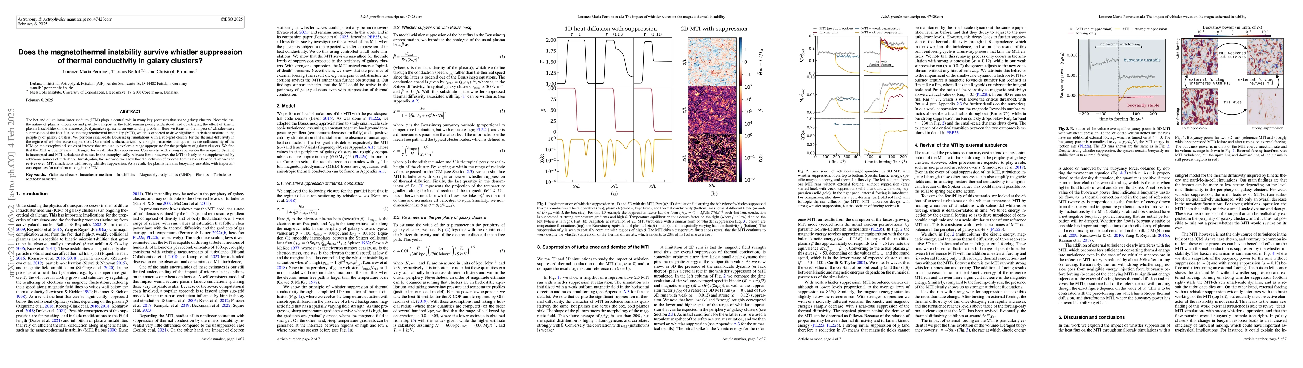 Thumbnail for Does the magneto-thermal instability survive whistler-suppression of
  thermal conductivity in galaxy clusters?