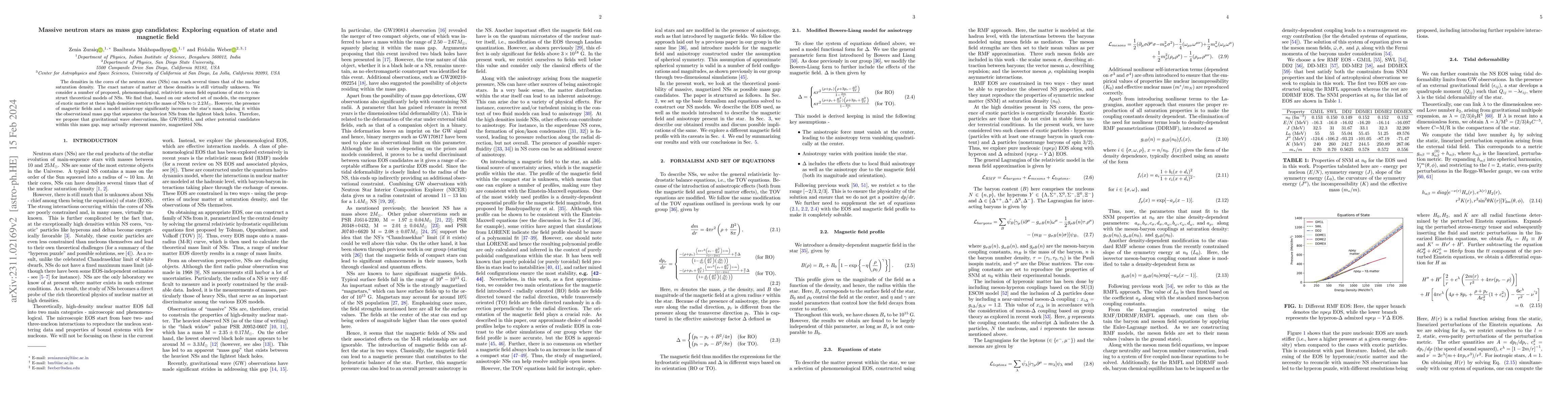 Thumbnail for Massive neutron stars as mass gap candidates: Exploring equation of
  state and magnetic field