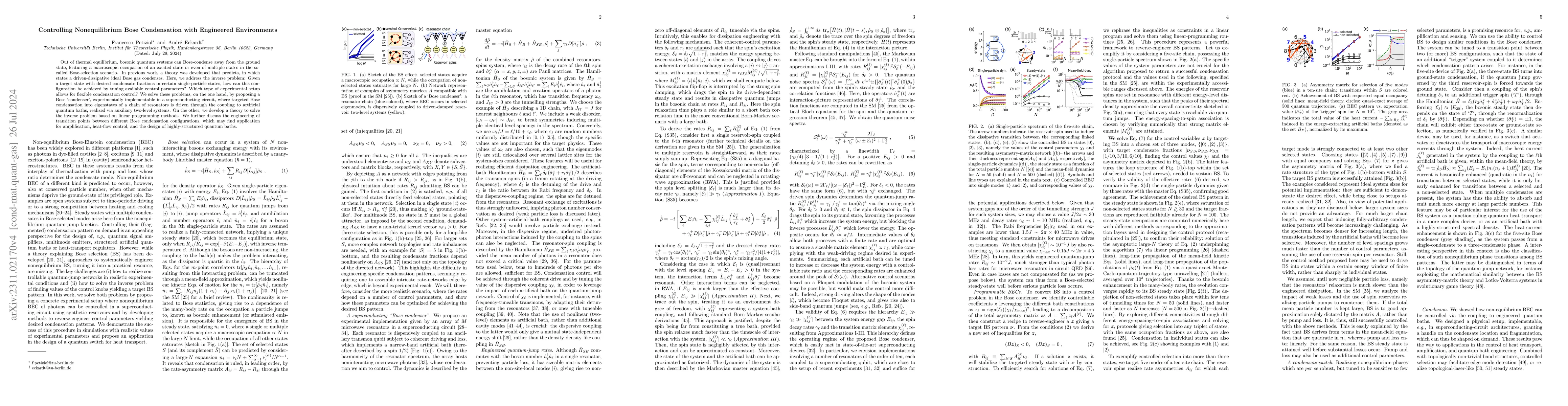 Thumbnail for Controlling Nonequilibrium Bose-Einstein Condensation with Engineered
  Environments