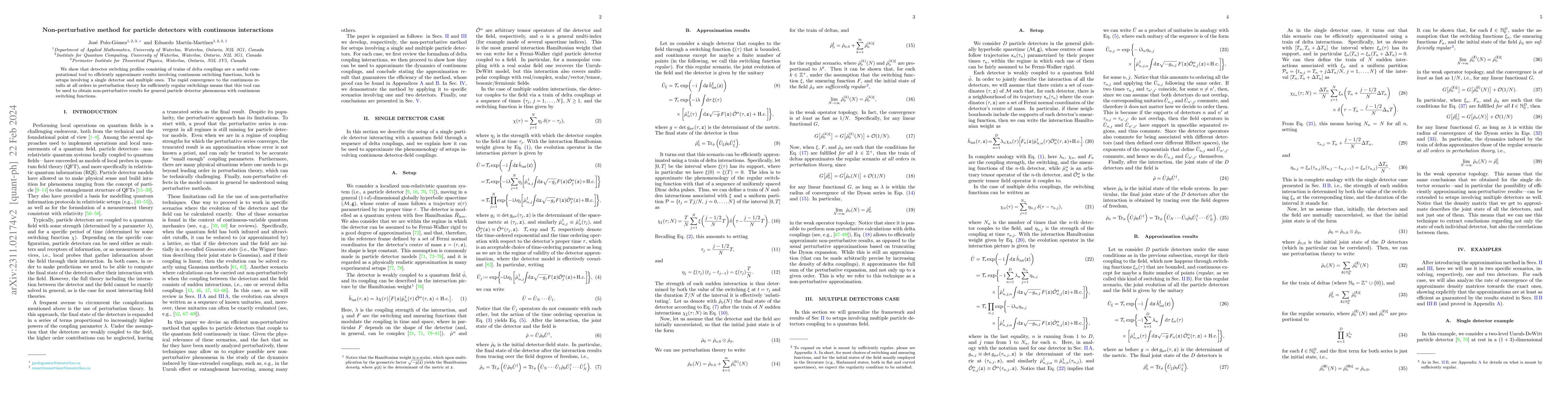 Thumbnail for Non-perturbative method for particle detectors with continuous
  interactions