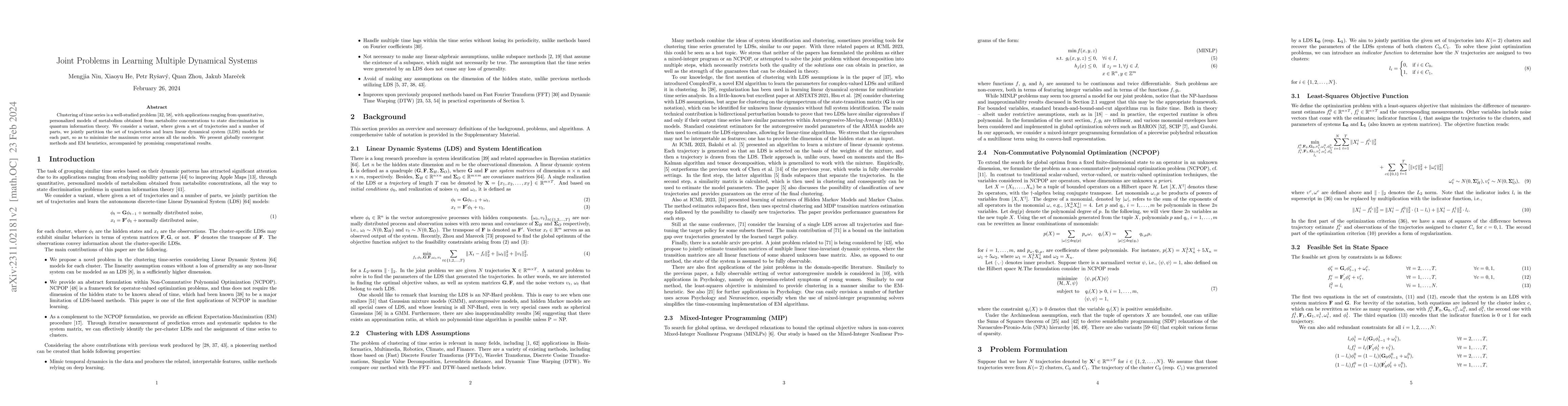 Thumbnail for Joint Problems in Learning Multiple Dynamical Systems