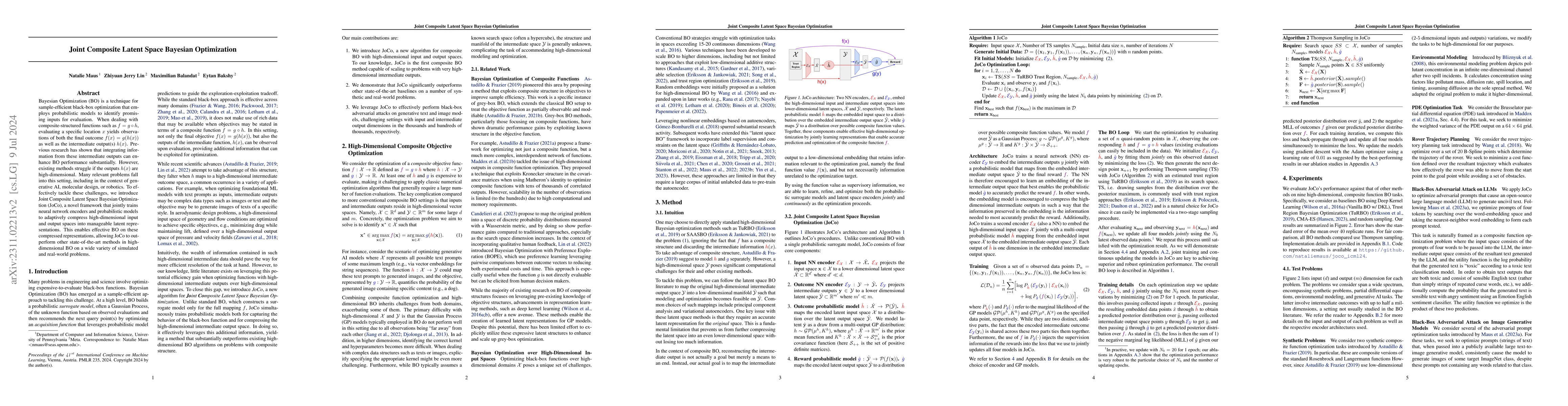 Thumbnail for Joint Composite Latent Space Bayesian Optimization