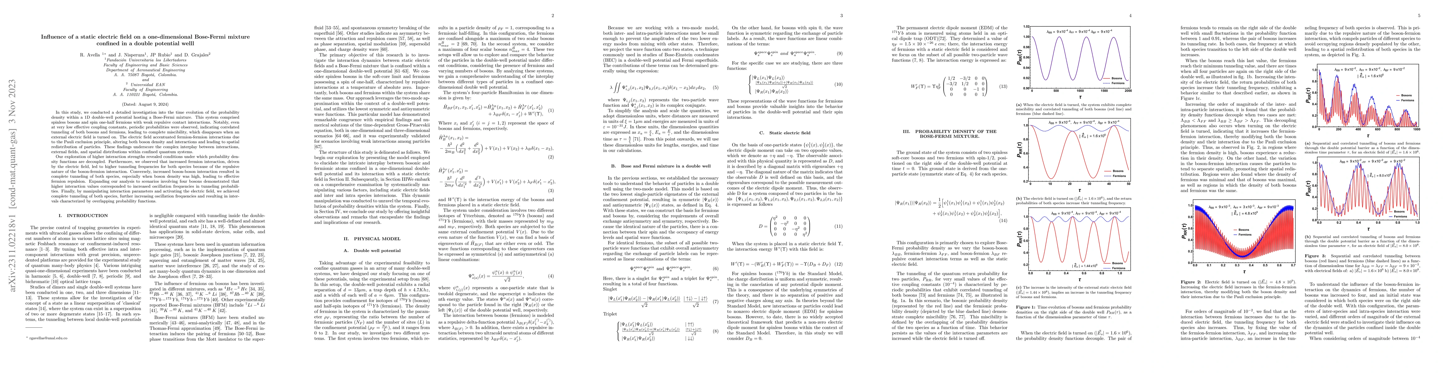 Thumbnail for Influence of a static electric field on a one-dimensional Bose-Fermi
  mixture confined in a double potential welll