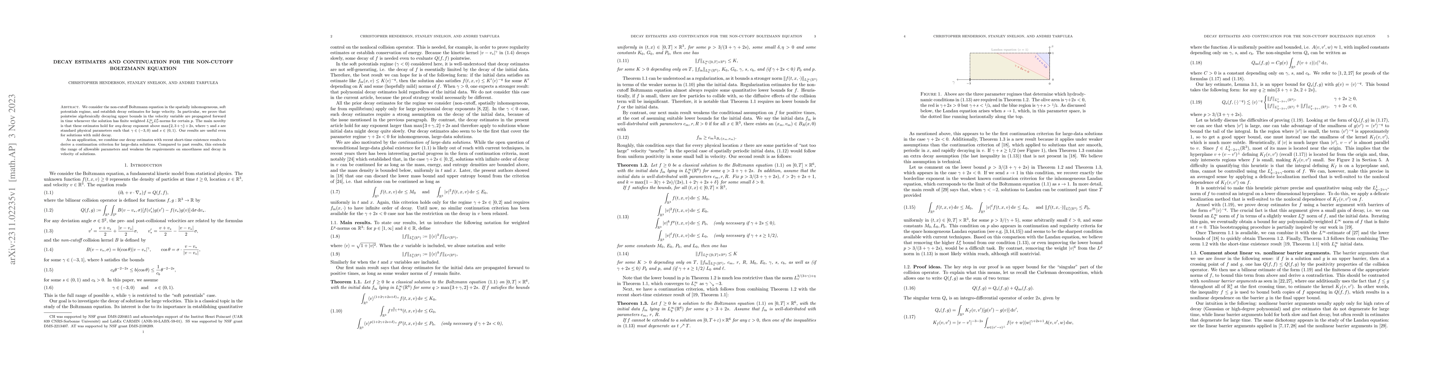 Thumbnail for Decay estimates and continuation for the non-cutoff Boltzmann equation