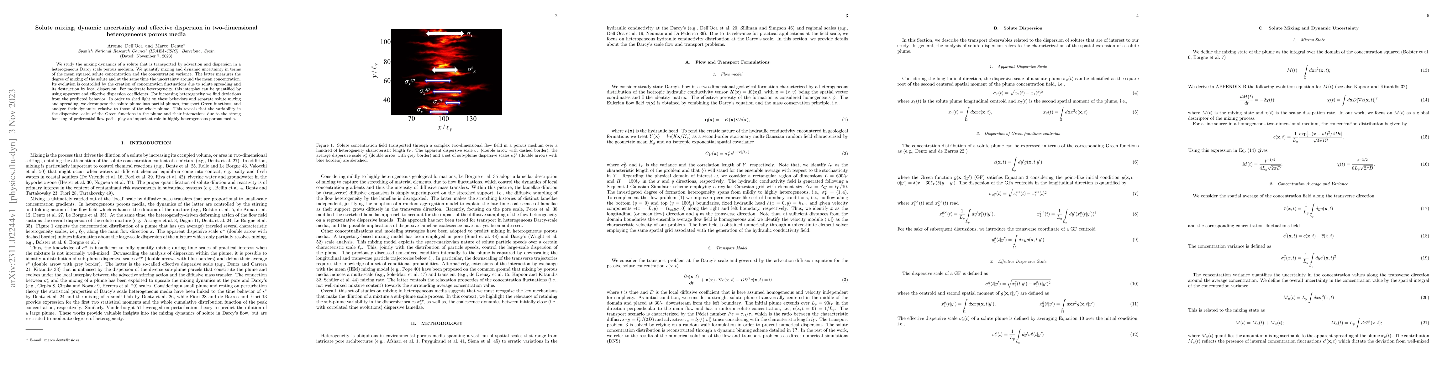 Thumbnail for Solute mixing, dynamic uncertainty and effective dispersion in
  two-dimensional heterogeneous porous media