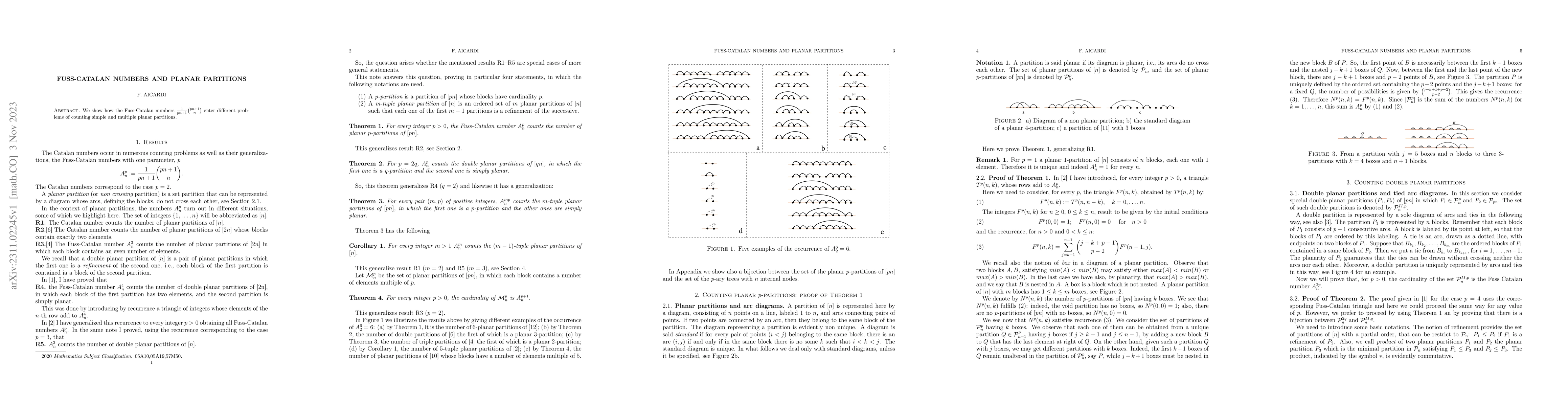 Thumbnail for Fuss-Catalan numbers and planar partitions
