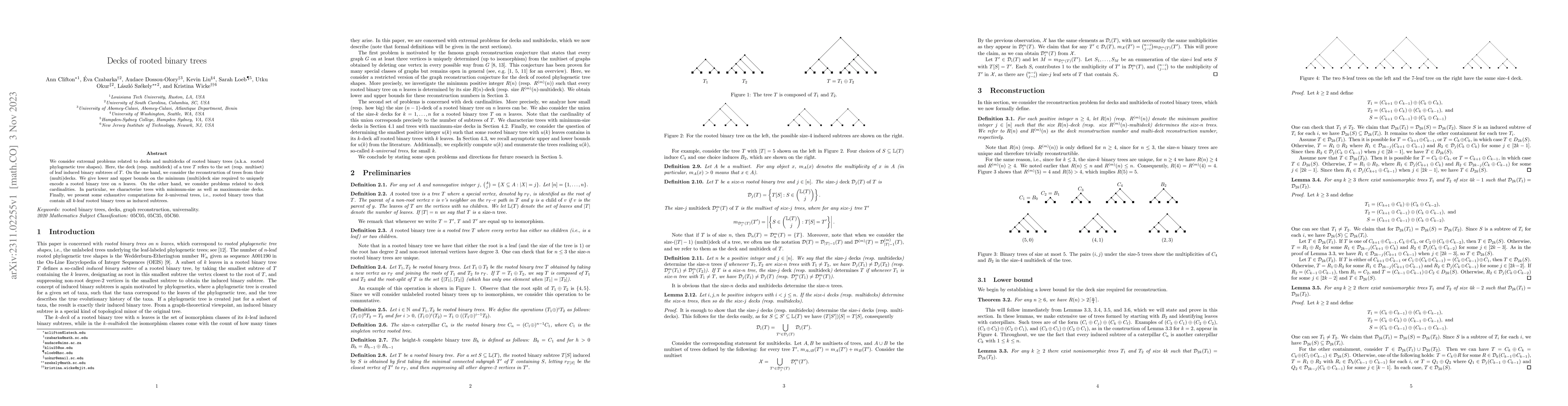 Thumbnail for Decks of rooted binary trees