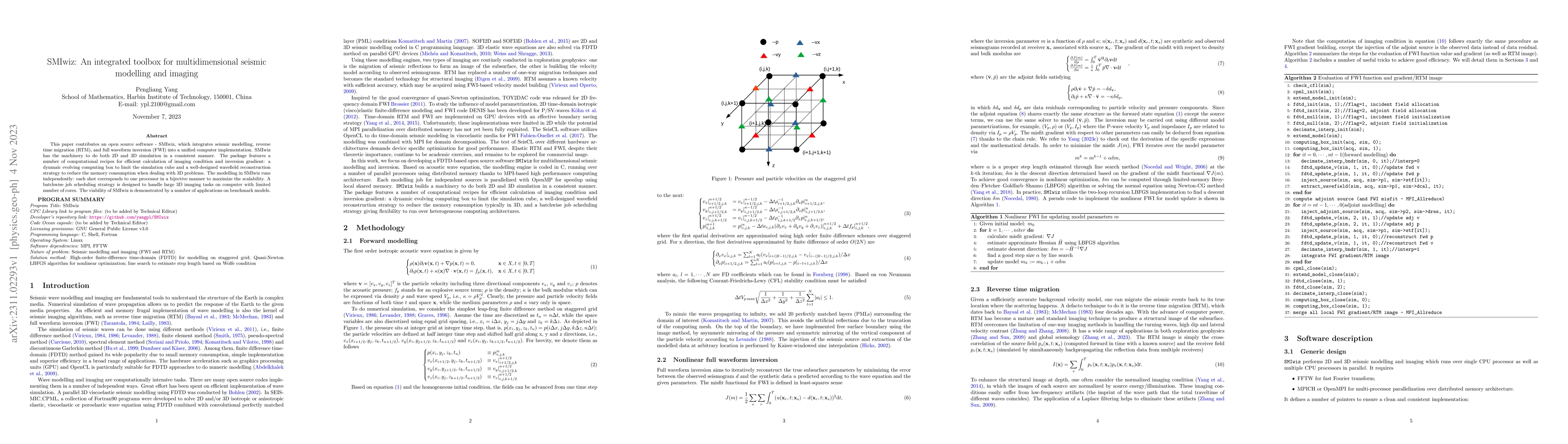 Thumbnail for SMIwiz: An integrated toolbox for multidimensional seismic modelling and
  imaging