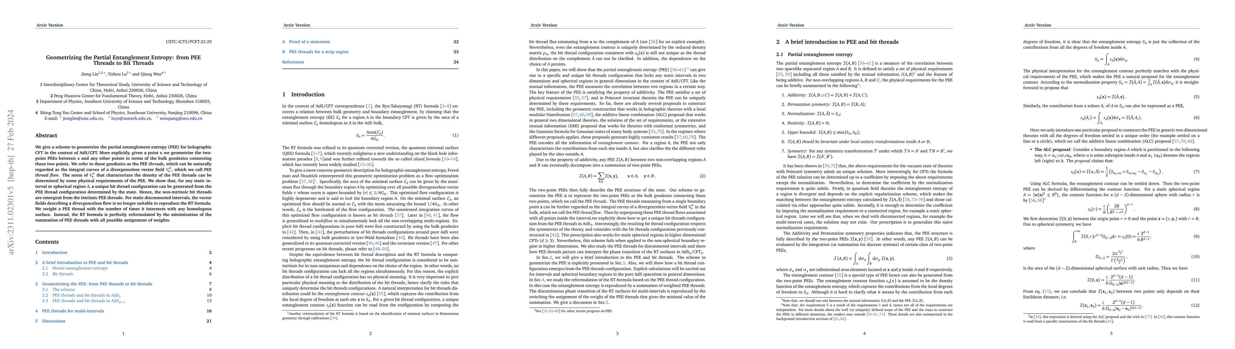 Thumbnail for Geometrizing the Partial Entanglement Entropy: from PEE Threads to Bit
  Threads