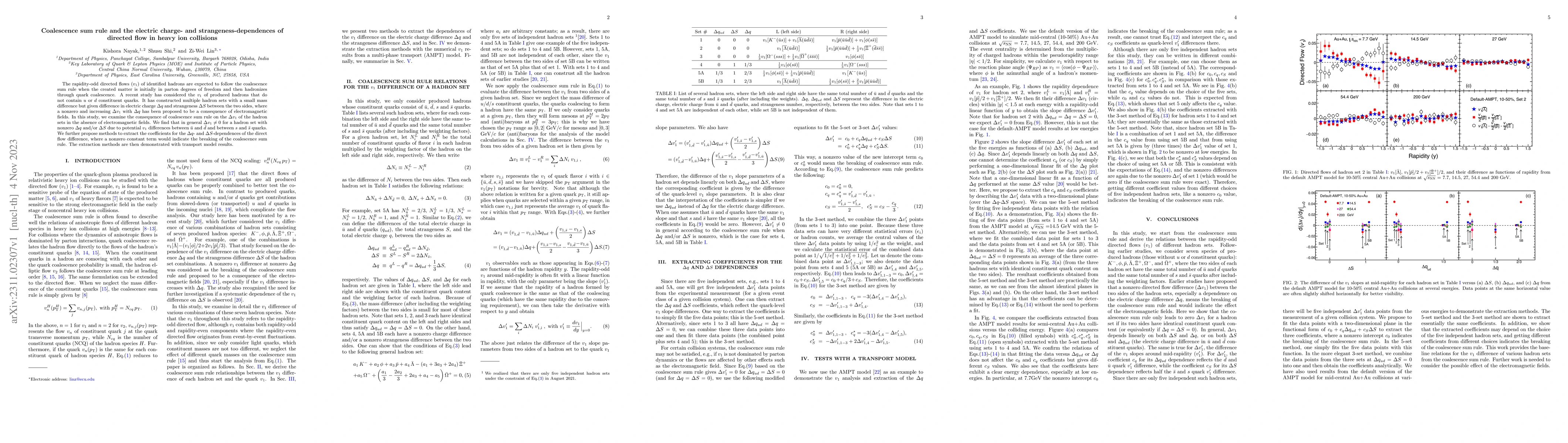 Thumbnail for Coalescence sum rule and the electric charge- and
  strangeness-dependences of directed flow in heavy ion collisions