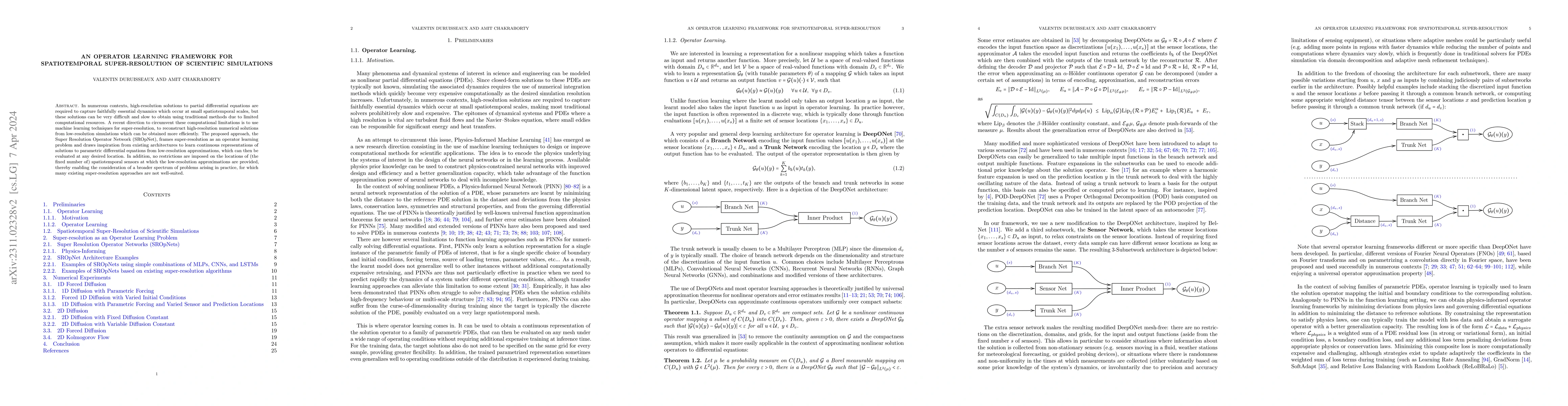 Thumbnail for An Operator Learning Framework for Spatiotemporal Super-resolution of
  Scientific Simulations