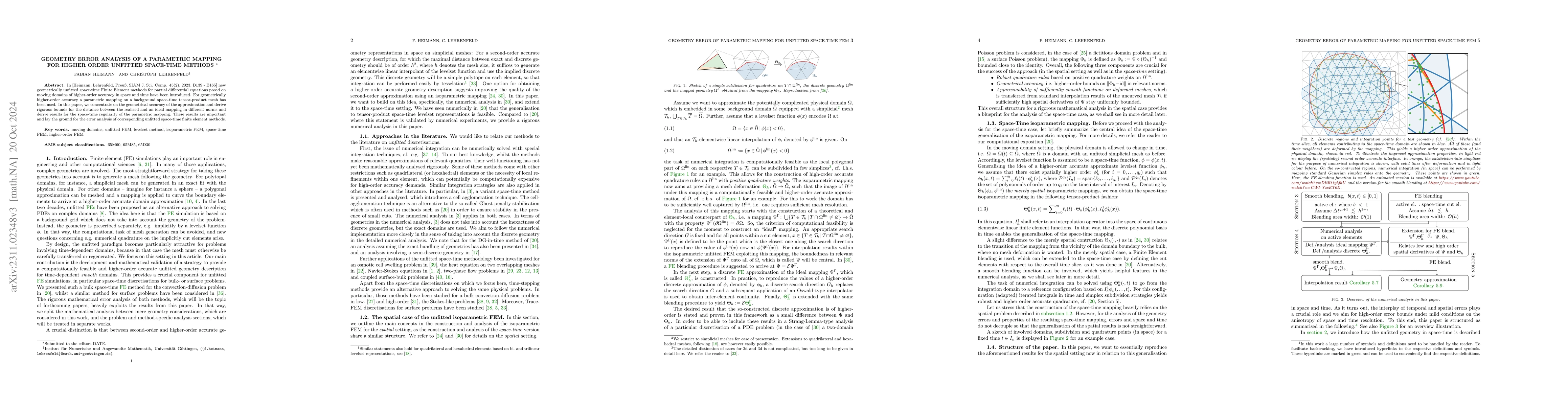 Thumbnail for Geometrically Higher Order Unfitted Space-Time Methods for PDEs on
  Moving Domains: Geometry Error Analysis