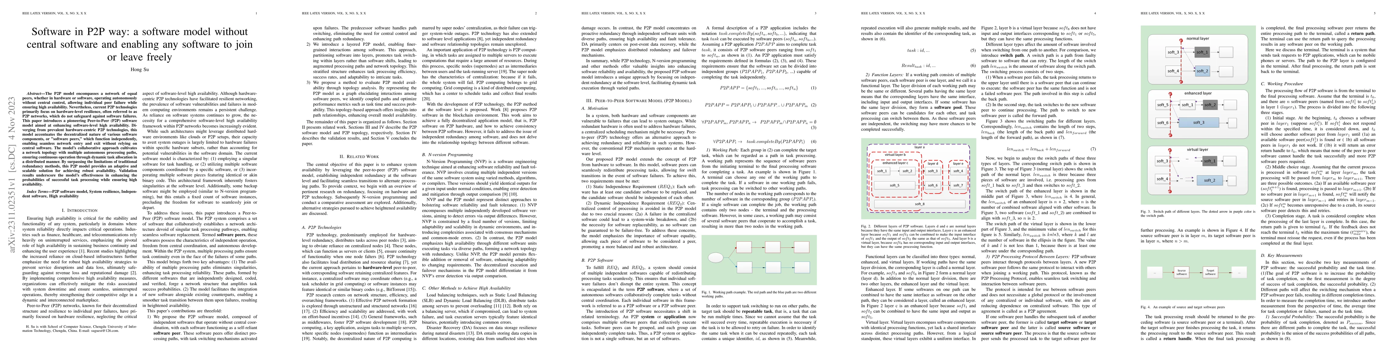 Thumbnail for Software in P2P way: a software model without central software and
  enabling any software to join or leave freely