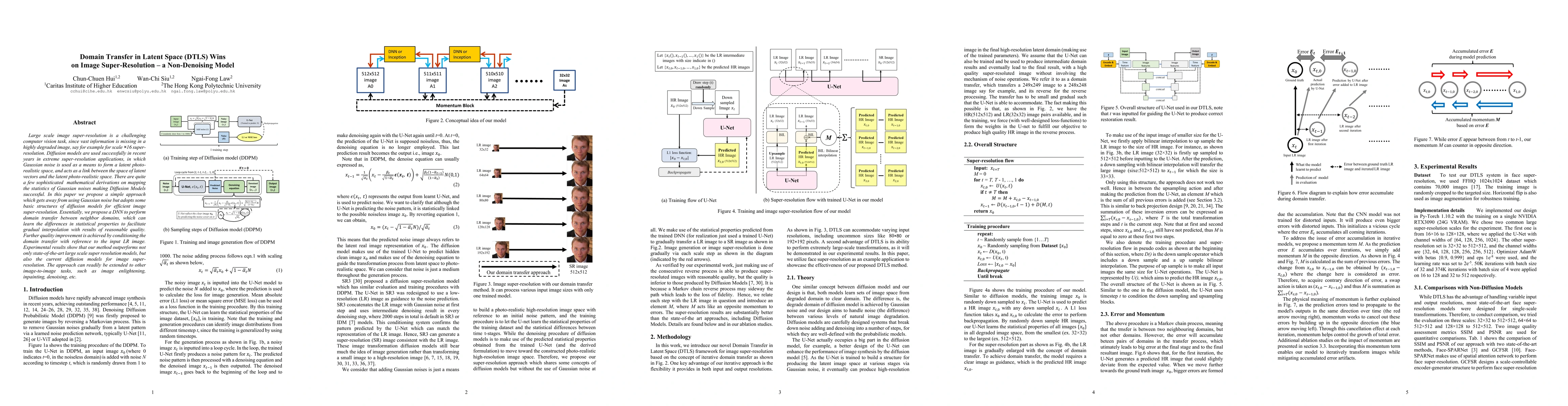 Thumbnail for Domain Transfer in Latent Space (DTLS) Wins on Image Super-Resolution --
  a Non-Denoising Model