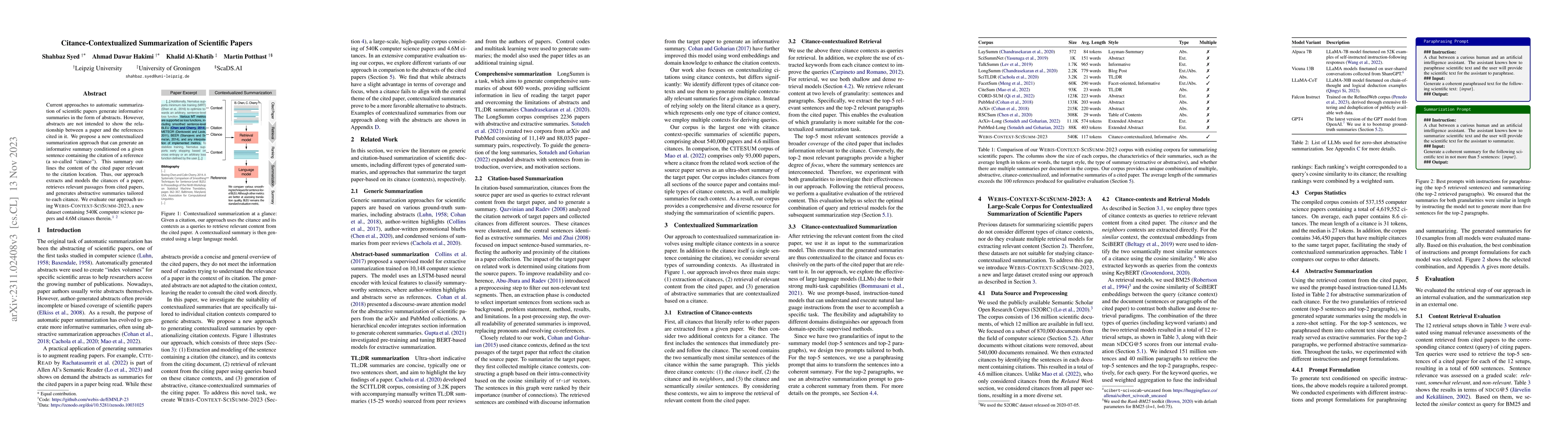 Thumbnail for Citance-Contextualized Summarization of Scientific Papers
