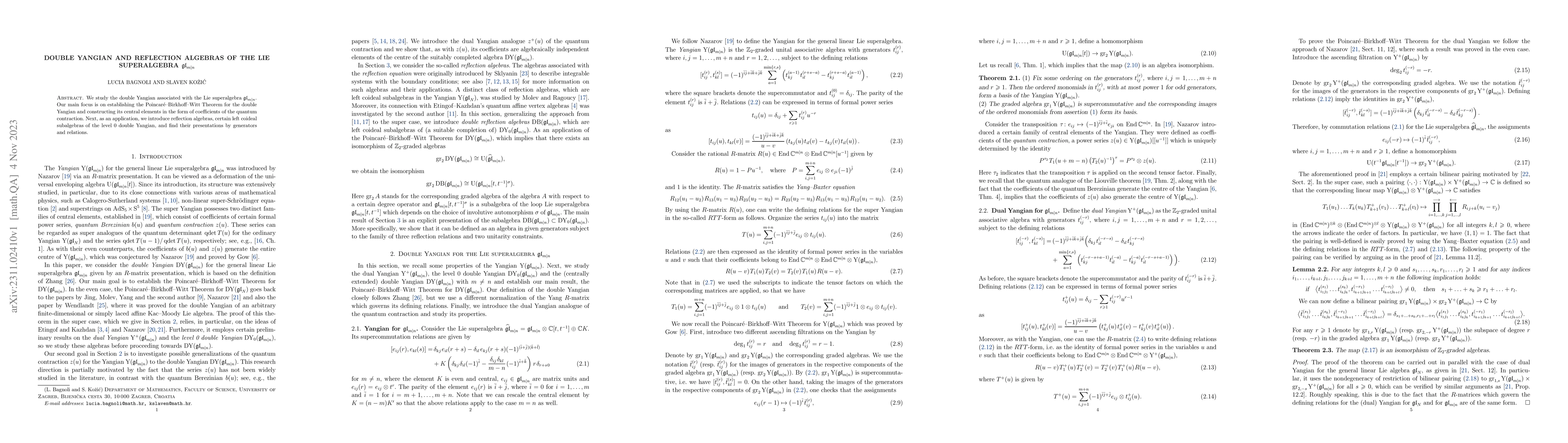 Thumbnail for Double Yangian and reflection algebras of the Lie superalgebra
  $\mathfrak{gl}_{m|n}$