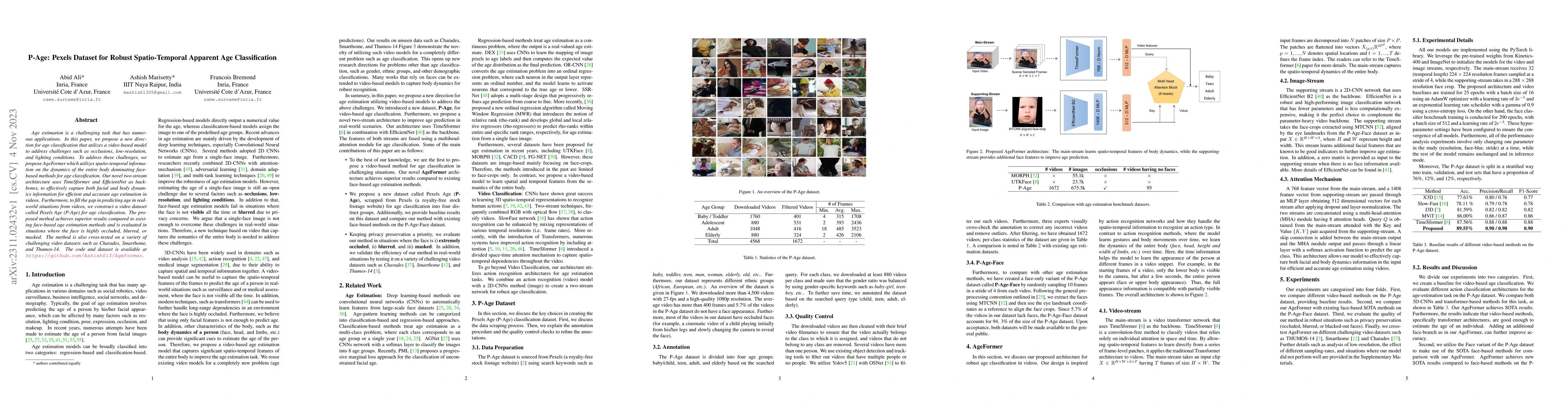 Thumbnail for P-Age: Pexels Dataset for Robust Spatio-Temporal Apparent Age
  Classification