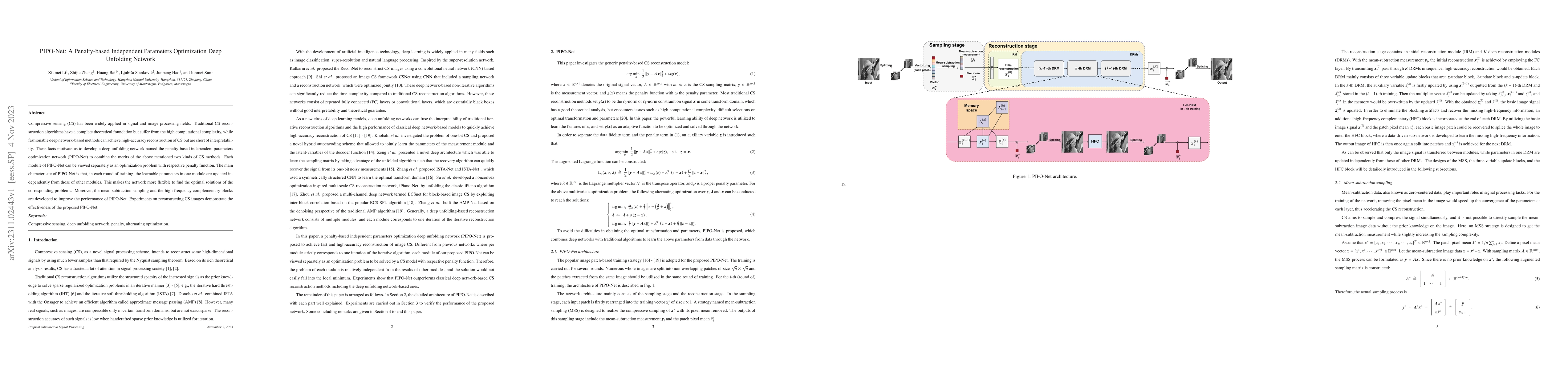 Thumbnail for PIPO-Net: A Penalty-based Independent Parameters Optimization Deep
  Unfolding Network