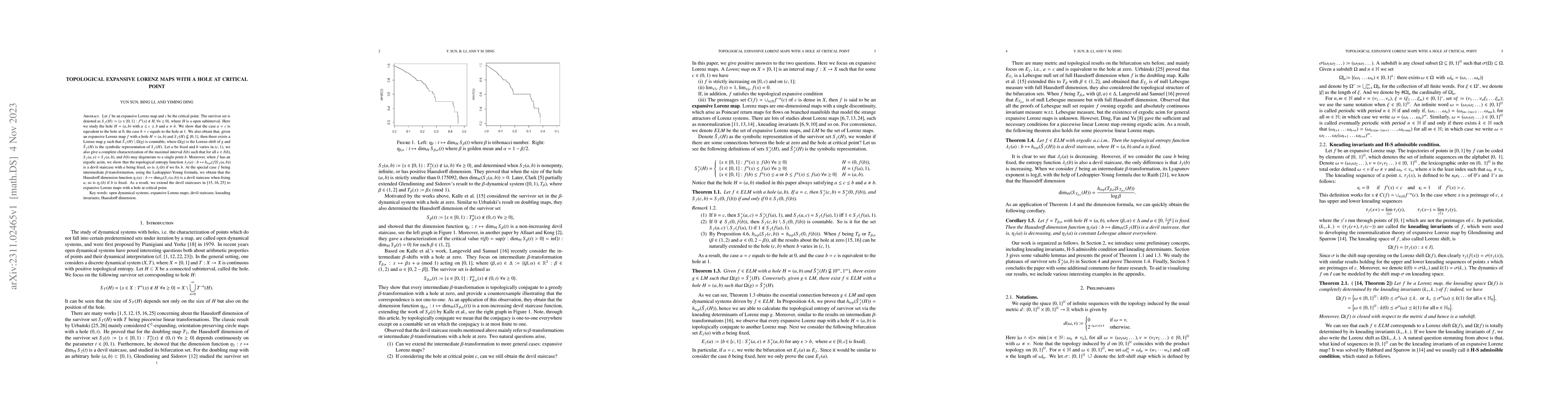 Thumbnail for Topological expansive Lorenz maps with a hole at critical point