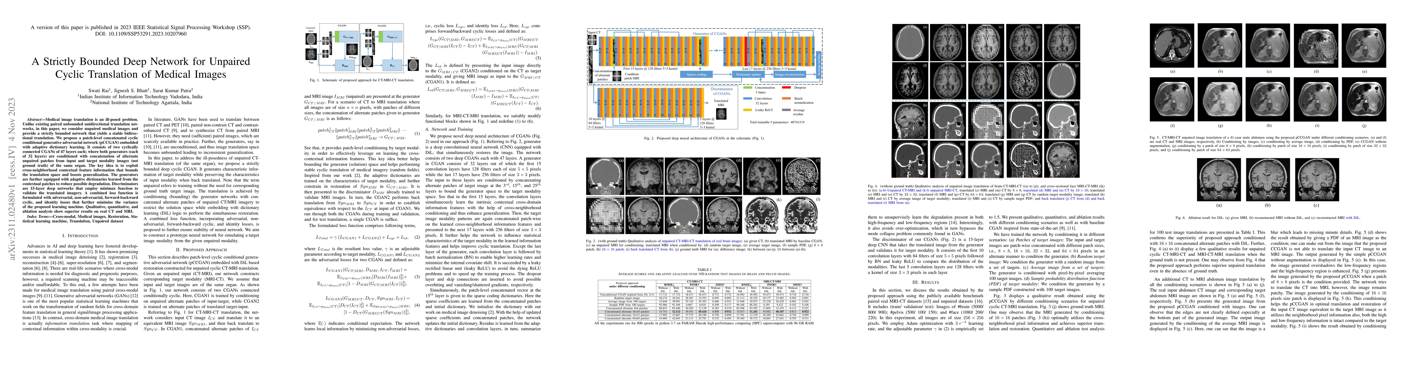 Thumbnail for A Strictly Bounded Deep Network for Unpaired Cyclic Translation of
  Medical Images