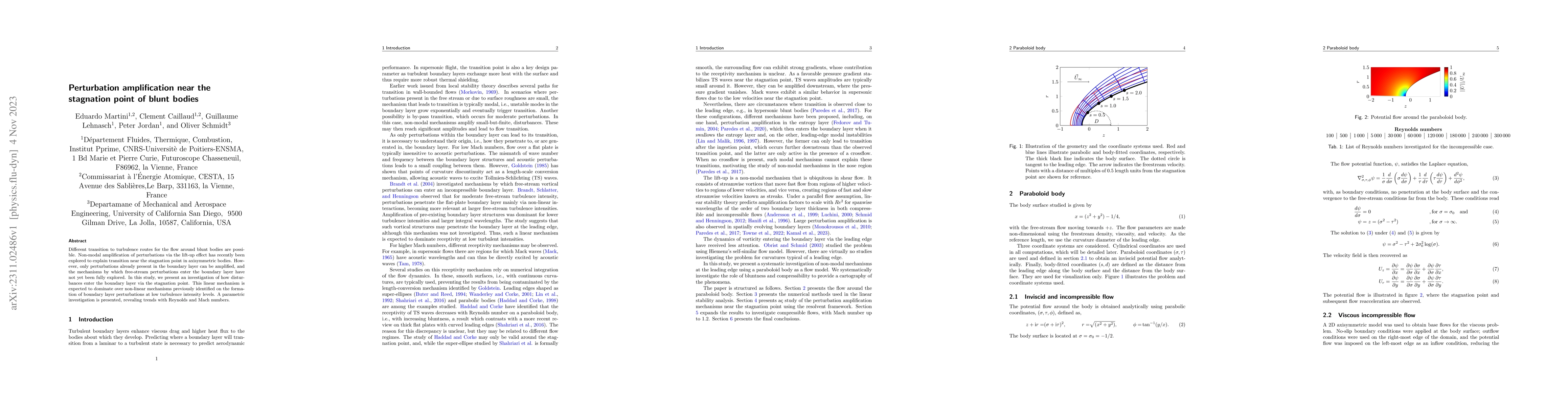 Thumbnail for Perturbation amplification near the stagnation point of blunt bodies