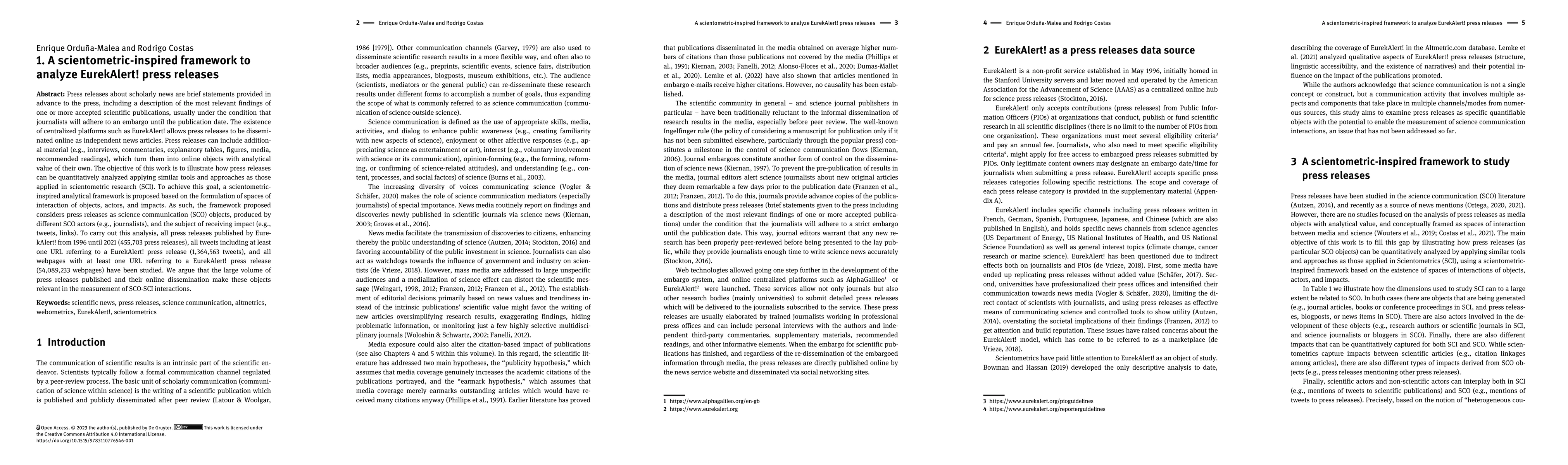 Thumbnail for A scientometric-inspired framework to analyze EurekAlert! press releases